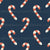 Jolly Christmas Red Peppermint Candy Canes on Navy Image
