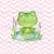 Friendly Frog Panel Pink Wavy Stripes Image