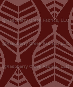 Fall Y'all Stenciled Leaf Maroon Fabric, Raspberry Creek Fabrics, watermarked
