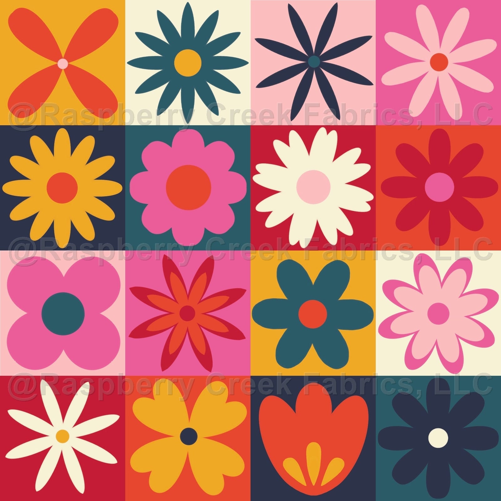 Flower Box Fabric and Wallpaper Print by Lisa Wornham Designs, Flower Box Collection, Children’s clothing