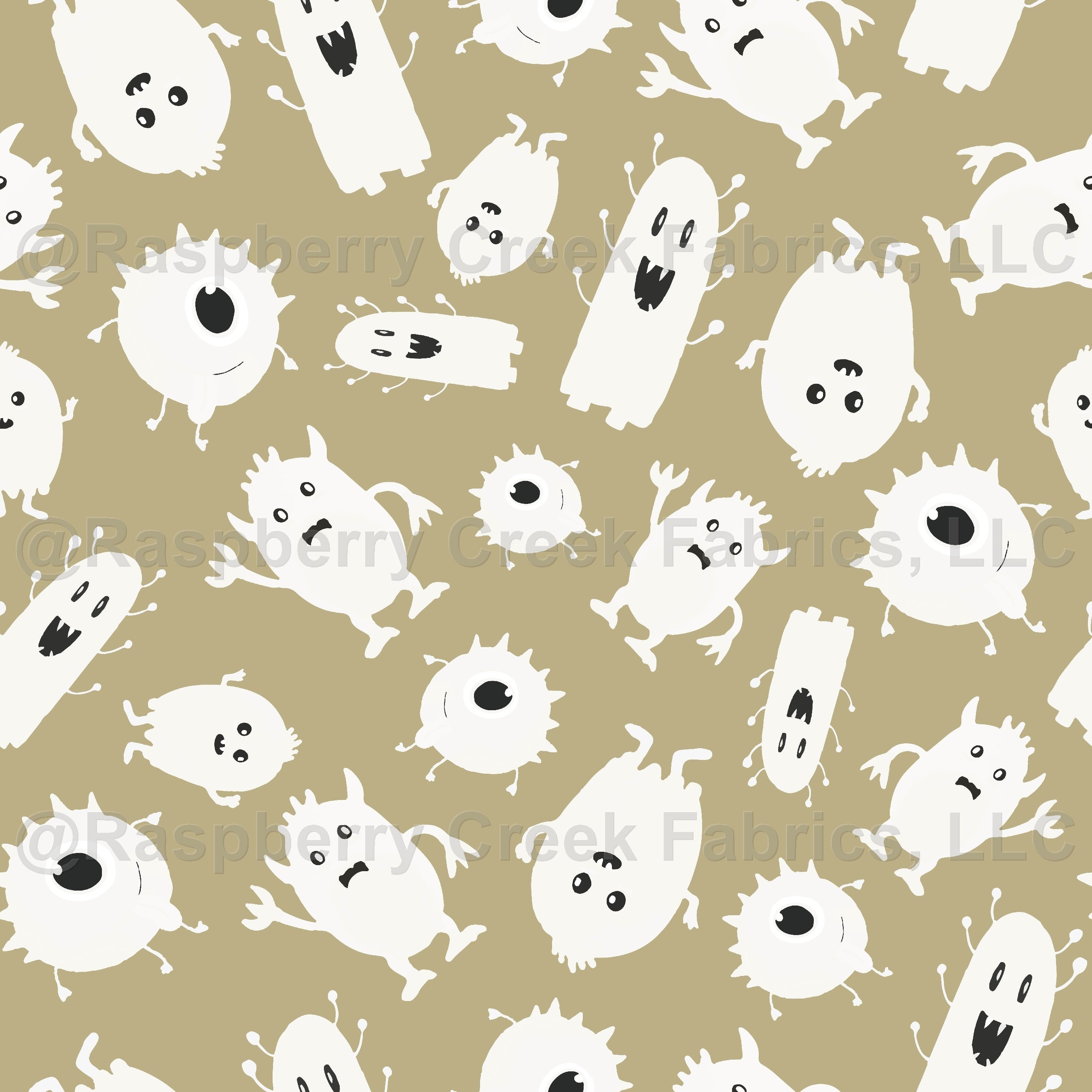 monsters fabric Ghost Monsters in Sage