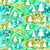 Green Watercolor Winterscape with Christmas Trees and Deer (Magic of Christmas Collection) Image