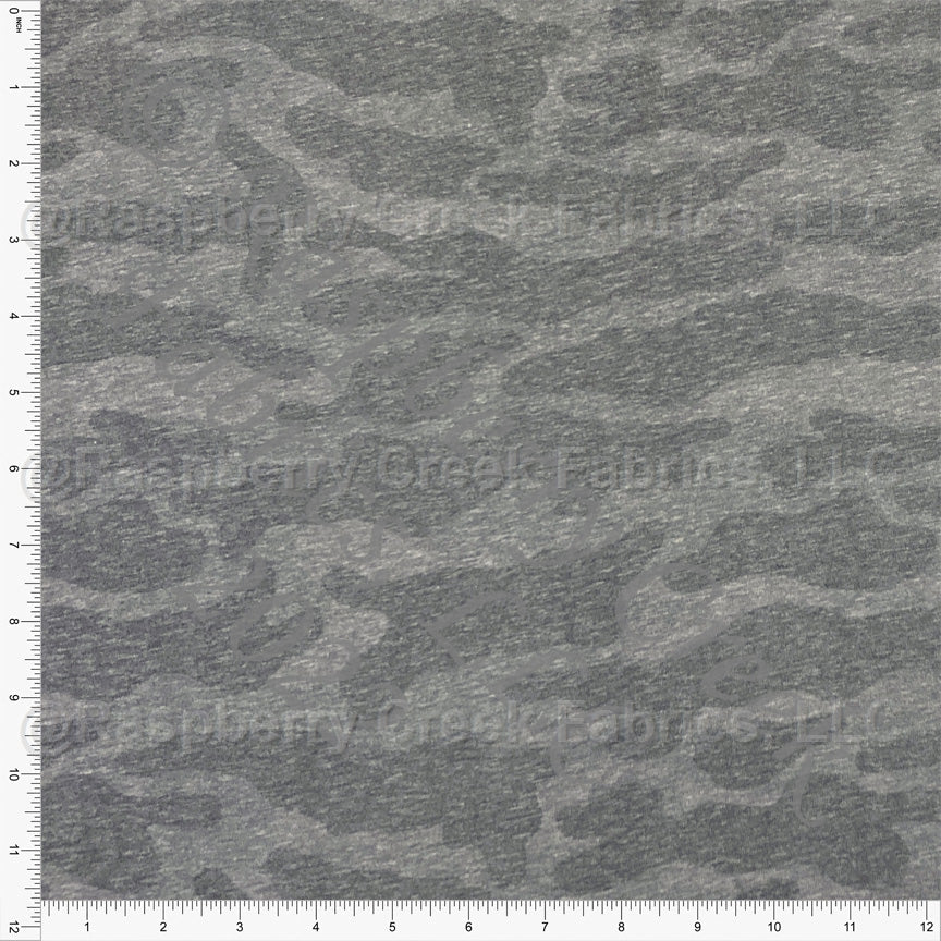 Tonal Dark Grey Camo Tri-Blend Jersey Knit Fabric, By Brittney Laidlaw for CLUB Fabrics