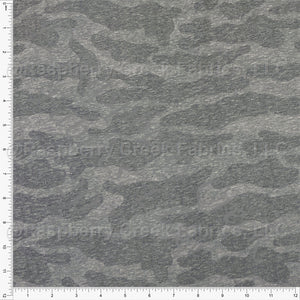 Tonal Dark Grey Camo Tri-Blend Jersey Knit Fabric, By Brittney Laidlaw for CLUB Fabrics Fabric, Raspberry Creek Fabrics, watermarked