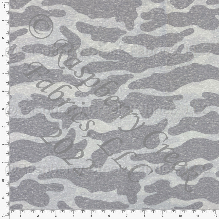 Tonal Light Grey Camo Tri-Blend Jersey Knit Fabric, By Brittney Laidlaw for CLUB Fabrics