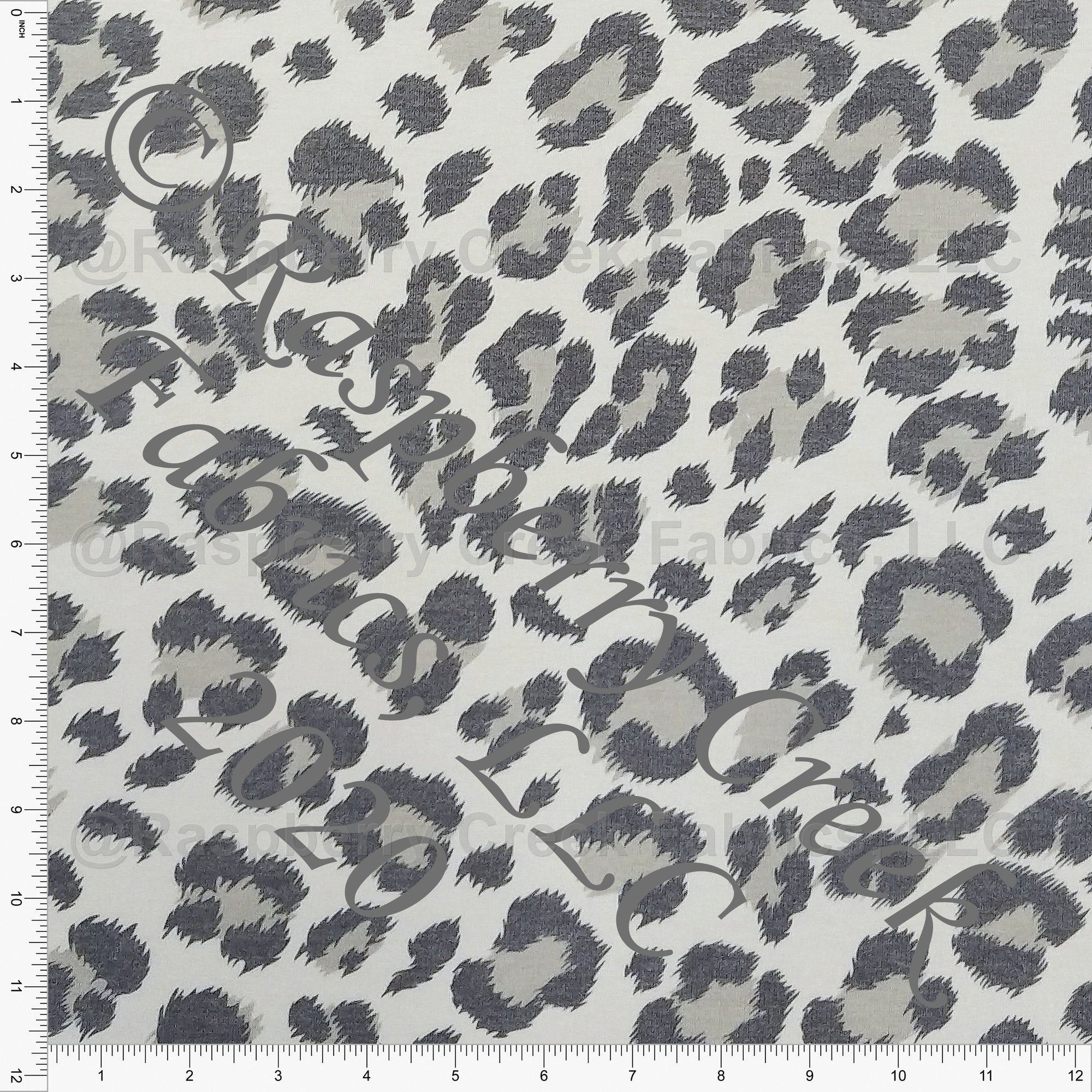 Tonal Grey Leopard Heathered FLEECE Sweatshirt Knit Fabric, CLUB Fabrics Fabric, Raspberry Creek Fabrics, watermarked