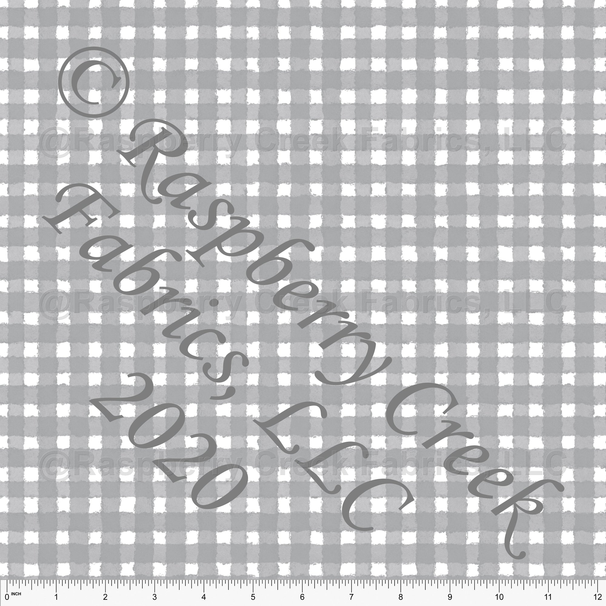 Grey and White Painted Check Gingham, By Bri Powell for Club Fabrics Fabric, Raspberry Creek Fabrics, watermarked