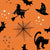 Halloween Black Cats, Witches, Bats, and Spider Webs Image