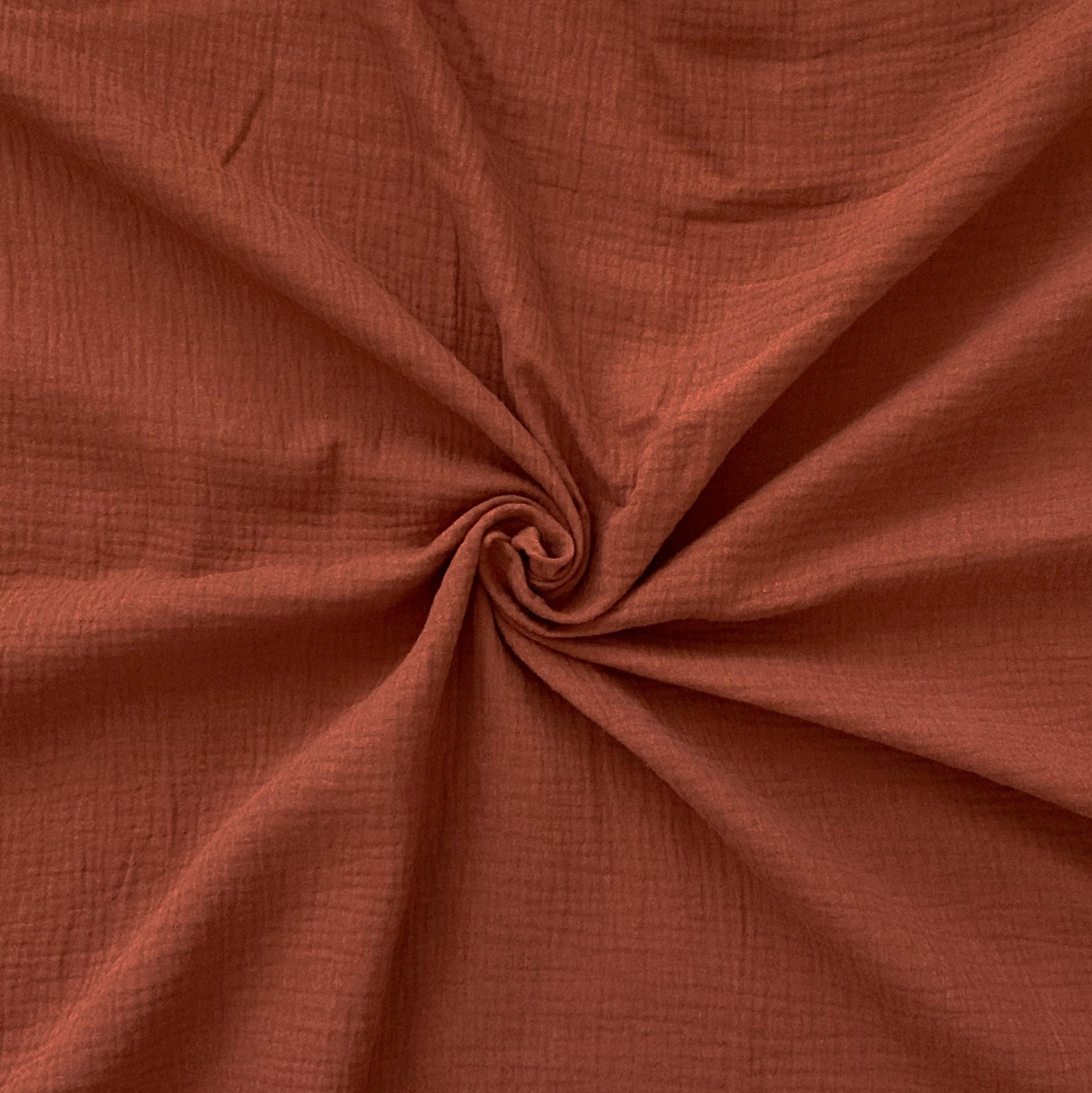 Deep Rust Woven Organic Cotton Light Weight Double Gauze Fabric Fabric, Raspberry Creek Fabrics, watermarked, restored