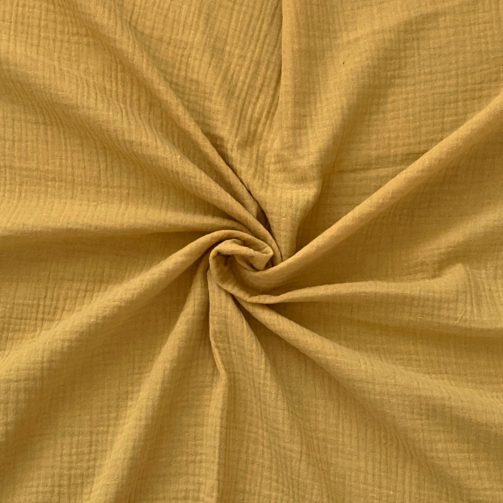 Mustard Woven Organic Cotton Light Weight Double Gauze Fabric Fabric, Raspberry Creek Fabrics, watermarked, restored