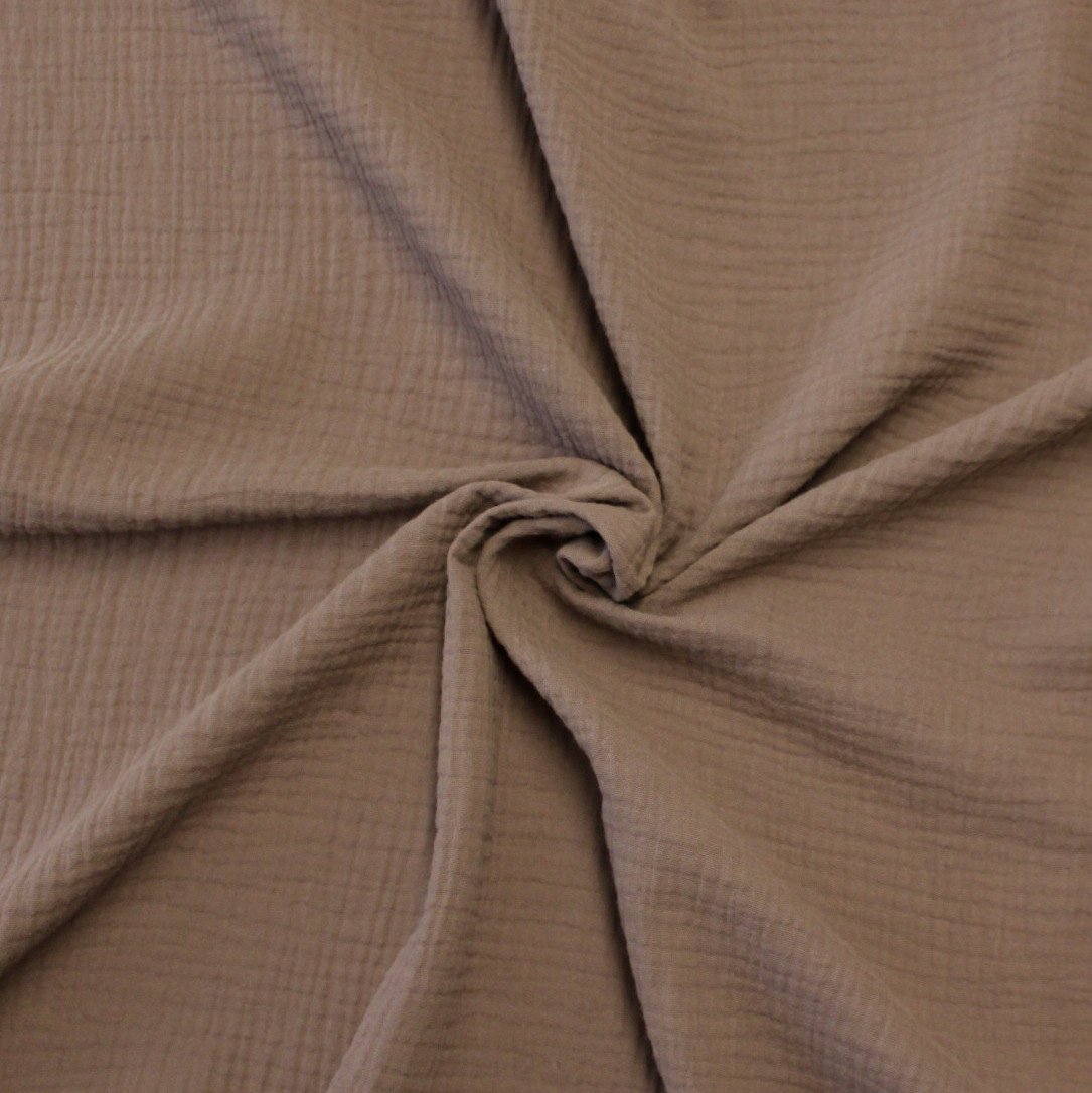 Milk Chocolate Brown Woven Cotton Light Weight Double Gauze Fabric Fabric, Raspberry Creek Fabrics, watermarked, restored