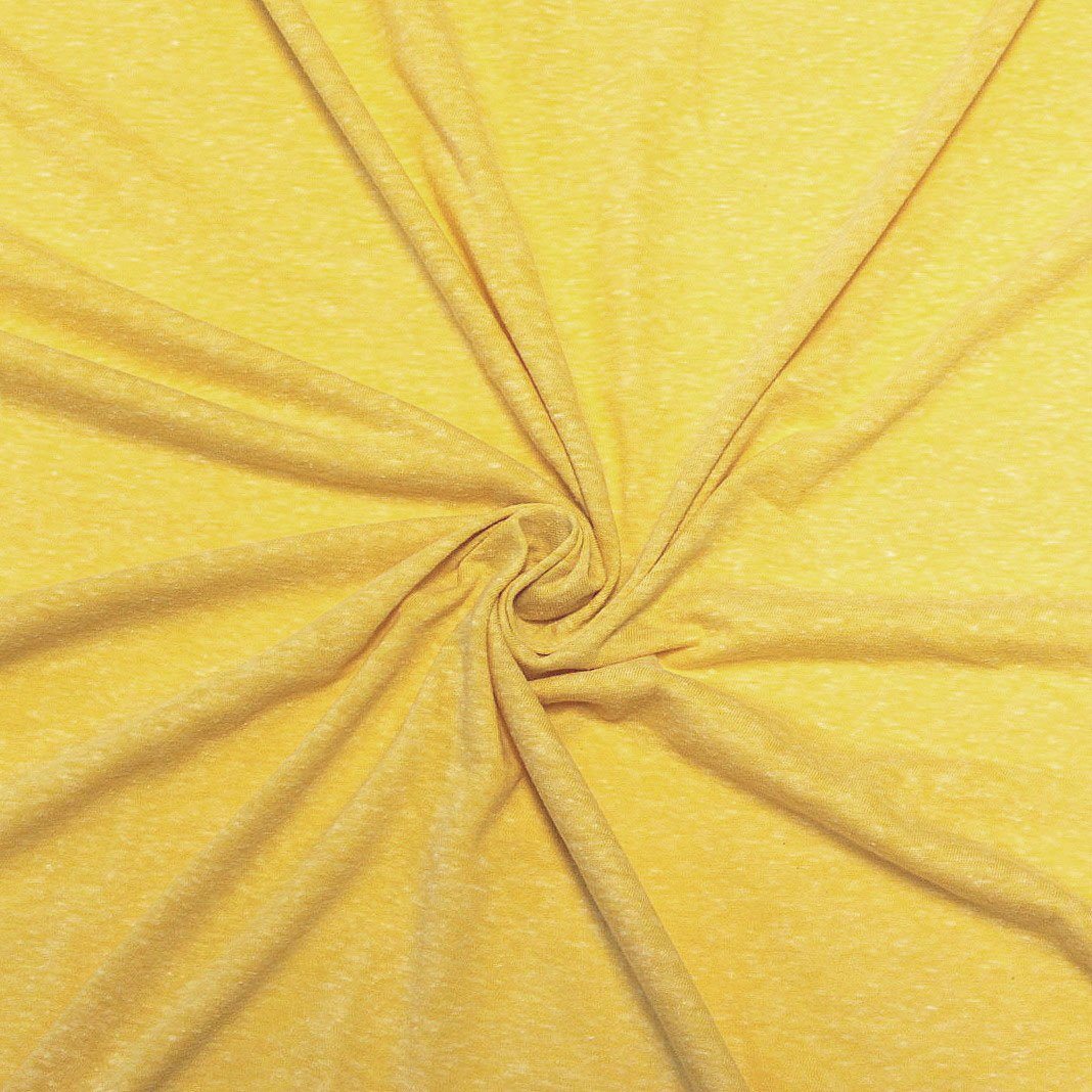 Heathered Bright Yellow Tri-Blend Jersey Knit Fabric