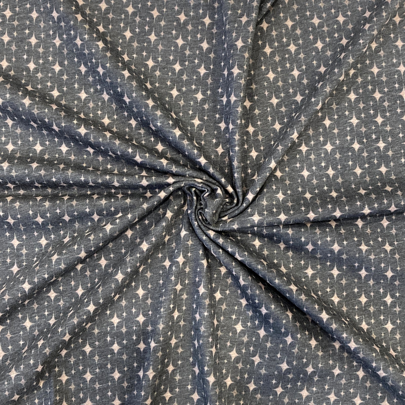 Charcoal and Tan Bleach Magic Geometric Diamond Tri-Blend Jersey Knit Fabric, Bleach Magic by Bri Powell for CLUB Fabrics