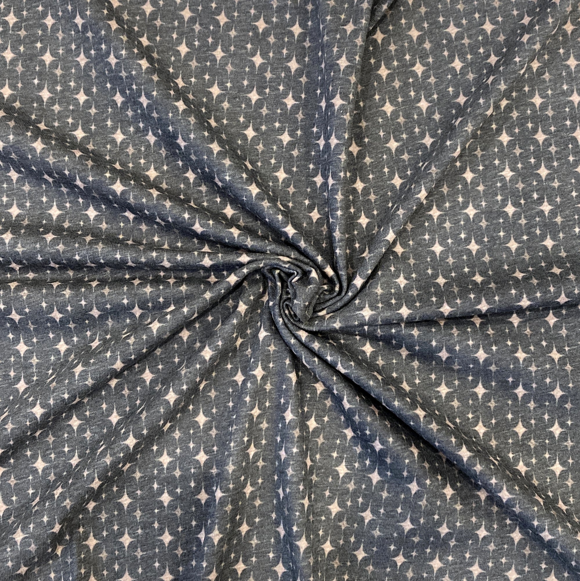 Charcoal and Tan Bleach Magic Geometric Diamond Tri-Blend Jersey Knit Fabric, Bleach Magic by Bri Powell for CLUB Fabrics Fabric, Raspberry Creek Fabrics