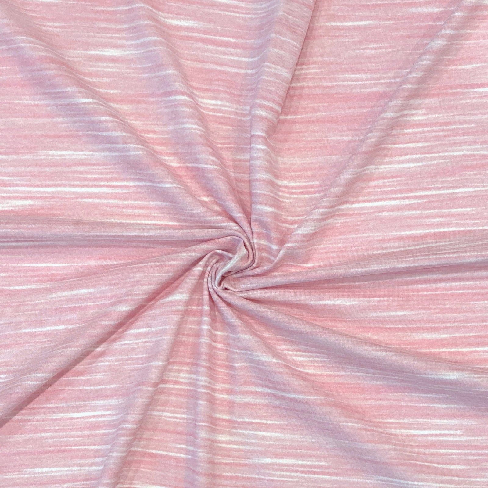 Tonal Pink and White Space Dyed Stripe Tri-Blend Jersey Knit Fabric, By Brittney Laidlaw for CLUB Fabrics