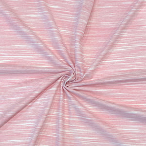Tonal Pink and White Space Dyed Stripe Tri-Blend Jersey Knit Fabric, By Brittney Laidlaw for CLUB Fabrics Fabric, Raspberry Creek Fabrics