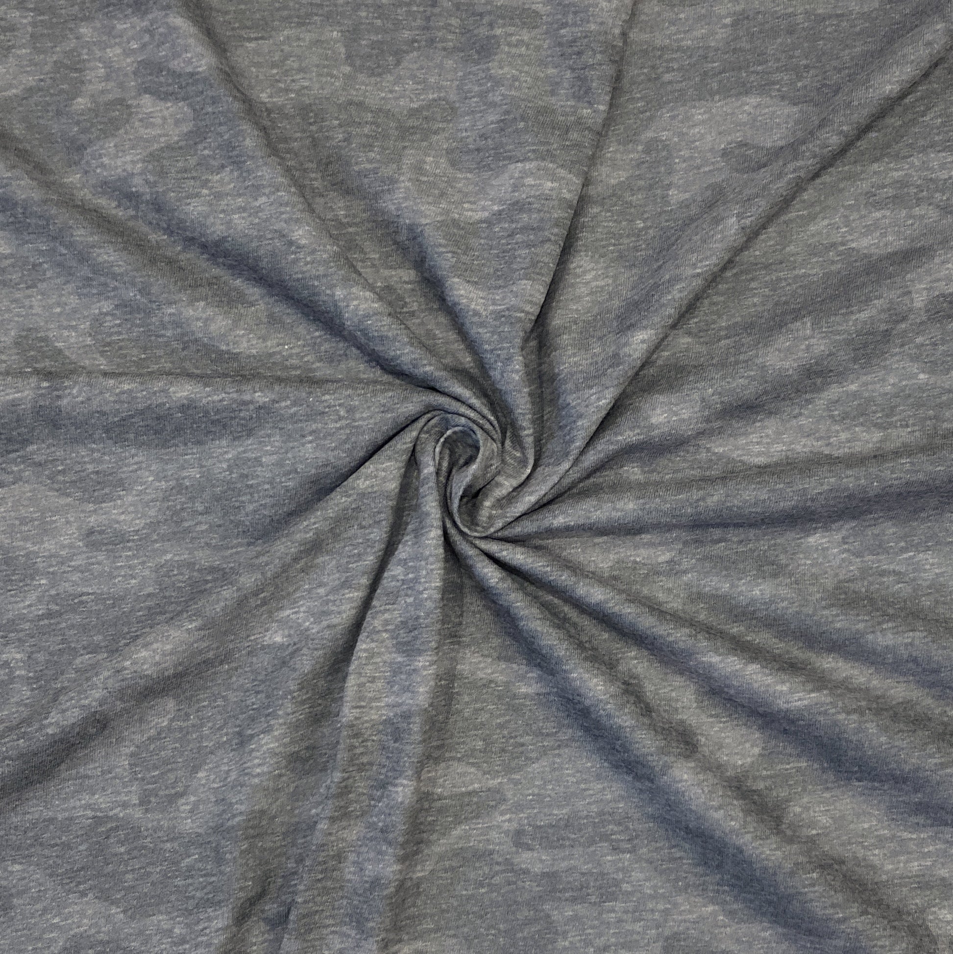 Tonal Dark Grey Camo Tri-Blend Jersey Knit Fabric, By Brittney Laidlaw for CLUB Fabrics Fabric, Raspberry Creek Fabrics