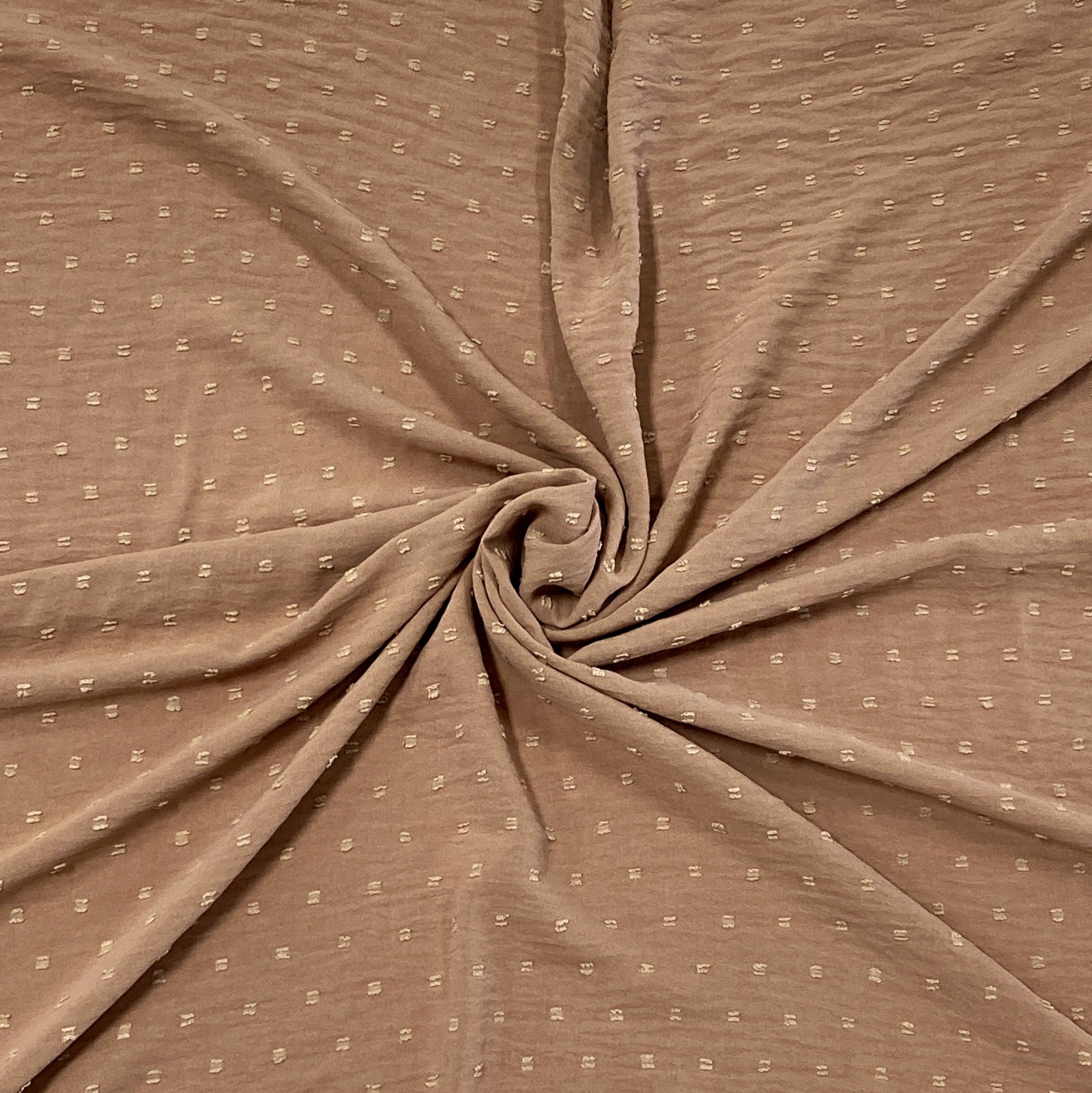 Camel Swiss Dot Fabric Fabric, Raspberry Creek Fabrics, watermarked, restored