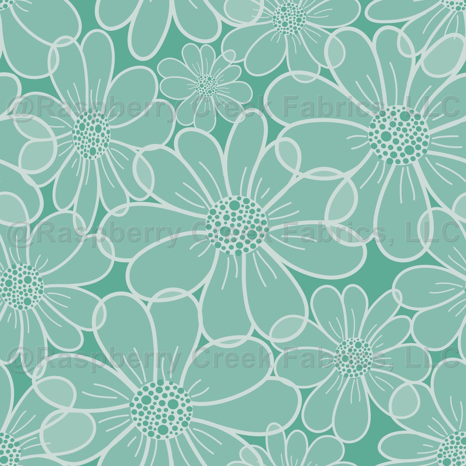 Gauzy Daisies on Aqua