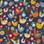 Colorful Chicken Party on Navy Image