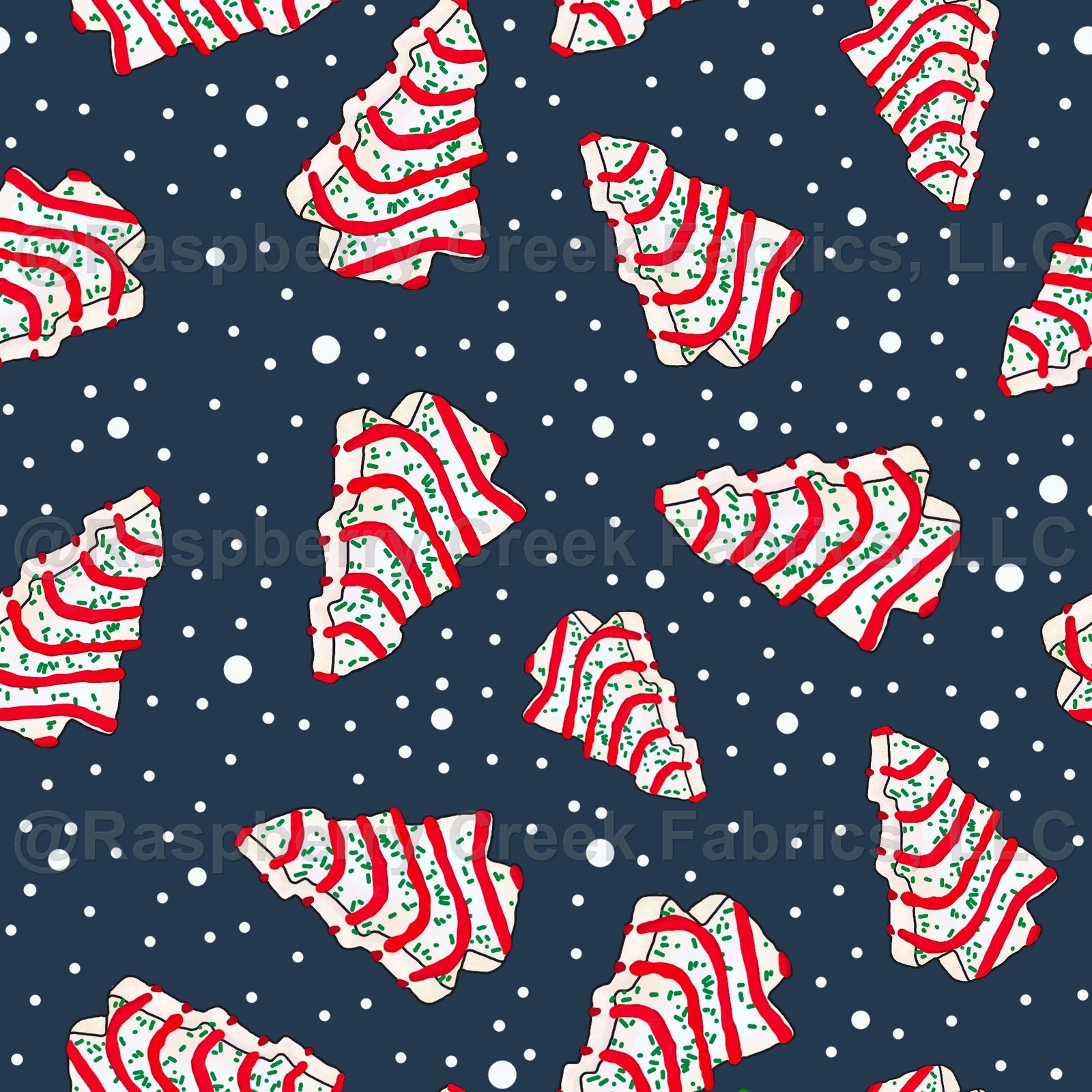 Christmas Tree Cakes in Navy