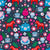 Swedish Fika Tea Time Red Dala Horses Coffee Cups and Kettles on Navy Image