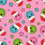 Groovy Christmas Smiley Face Santas on Pink Image