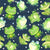 Friendly Green Frogs on Navy Image