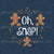 Oh Snap! Funny Gingerbread Cookie Panel Navy Image