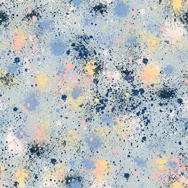 Ink Splatter Dust Texture Blue - Raspberry Creek Fabrics