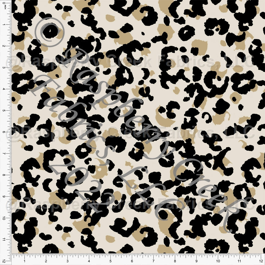 Tonal Tan and Black Animal Print Print Stretch Crepe, CLUB Fabrics Fabric, Raspberry Creek Fabrics, watermarked