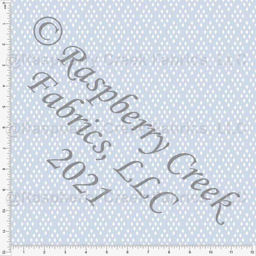 Pale Blue and Off White Geometric Diamond Print Stretch Crepe, CLUB Fabrics Fabric, Raspberry Creek Fabrics, watermarked
