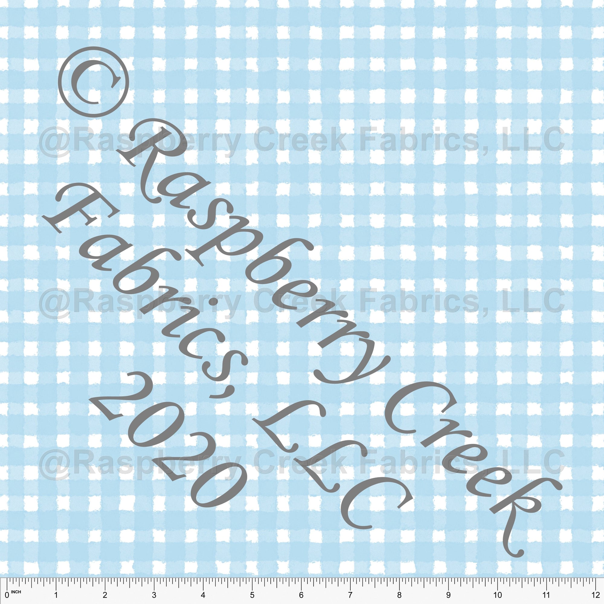 Light Blue and White Painted Check Gingham, By Bri Powell for Club Fabrics Fabric, Raspberry Creek Fabrics, watermarked