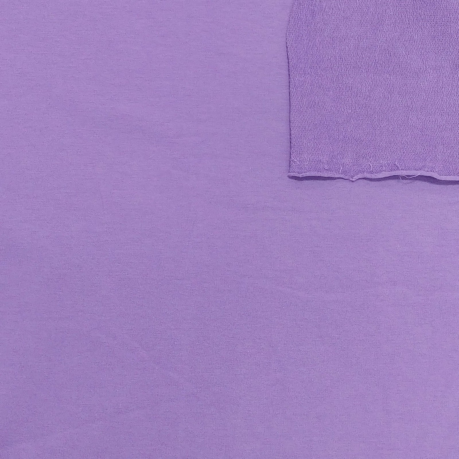 Solid Lilac 4 Way Stretch French Terry Knit Fabric With Spandex Fabric, Raspberry Creek Fabrics, watermarked, restored