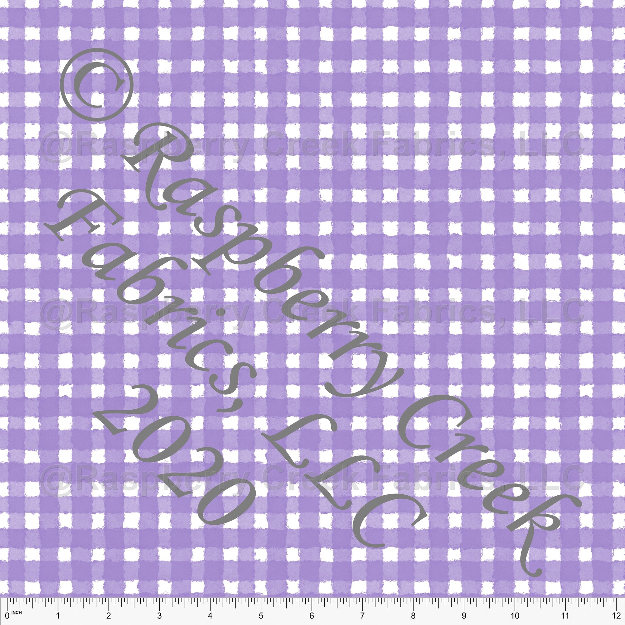 Lilac and White Painted Check Gingham, By Bri Powell for Club Fabrics Fabric, Raspberry Creek Fabrics, watermarked