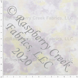 Pale Lilac and Yellow Tie Dye Heathered FLEECE Sweatshirt Knit Fabric, CLUB Fabrics Fabric, Raspberry Creek Fabrics, watermarked