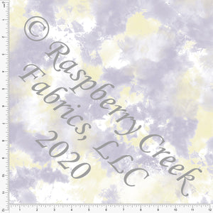 Pale Lilac and Yellow Tie Dye Heathered FLEECE Sweatshirt Knit Fabric, CLUB Fabrics Fabric, Raspberry Creek Fabrics
