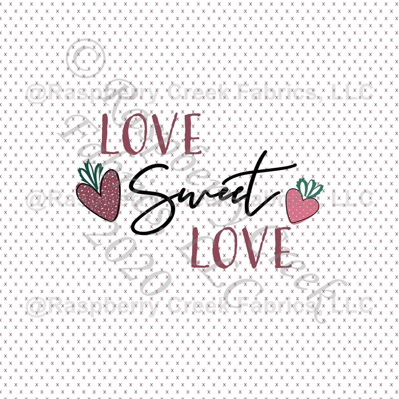 Mauve Dusty Pink and Black Love Sweet Love Panel, By Kelsey Shaw for Club Fabrics Fabric, Raspberry Creek Fabrics, watermarked