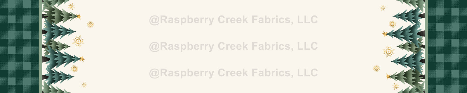 Merry Little Double Border- Christmas Trees Fabric, Raspberry Creek Fabrics, watermarked