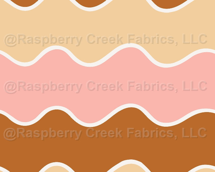 Mr Golden Sun Waves Sunset Fabric, Raspberry Creek Fabrics, watermarked