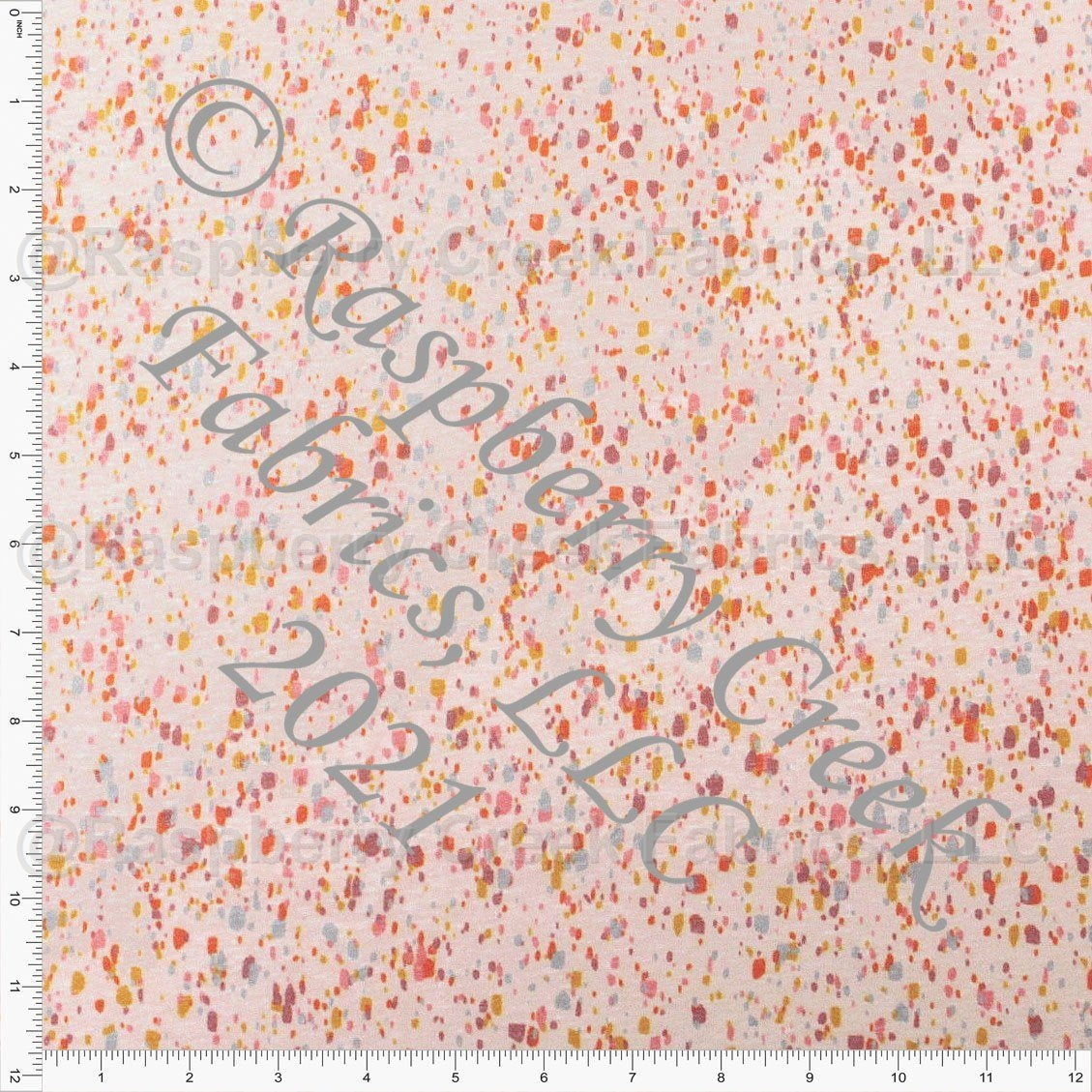 Mauve Denim Blue Dusty Red and Orange Heathered Splatter Dot Tri-Blend Jersey Knit Fabric, By Emily Ferguson for CLUB Fabrics Fabric, Raspberry Creek Fabrics, watermarked