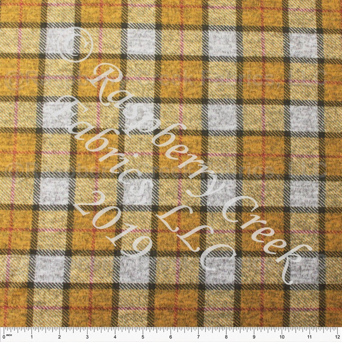 Mustard Grey Olive and Mauve Plaid Brushed Heathered Hacci Sweater Knit Fabric, CLUB Fabrics Hacci Fabric, Raspberry Creek Fabrics, watermarked