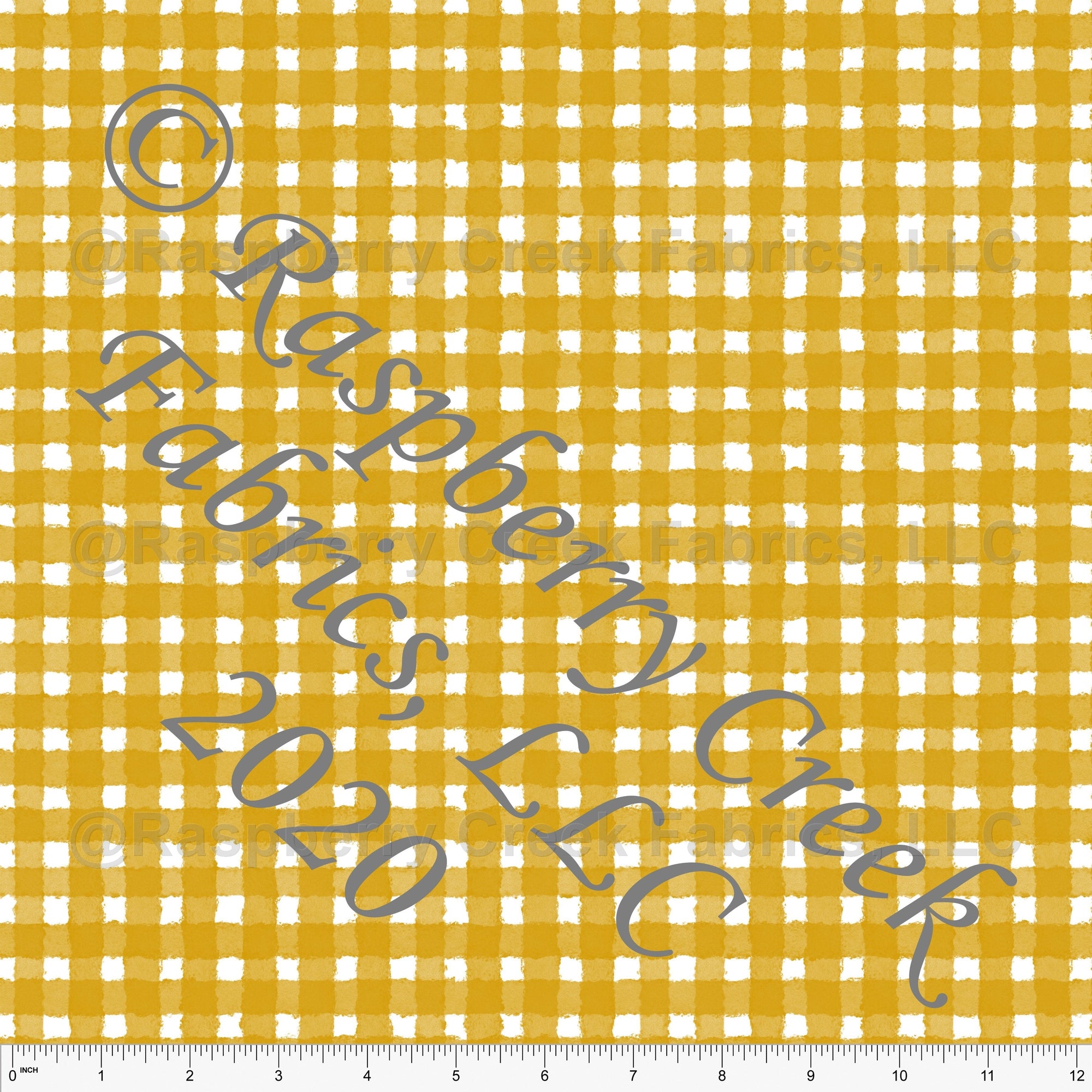 Mustard and White Painted Check Gingham, By Bri Powell for Club Fabrics Fabric, Raspberry Creek Fabrics, watermarked