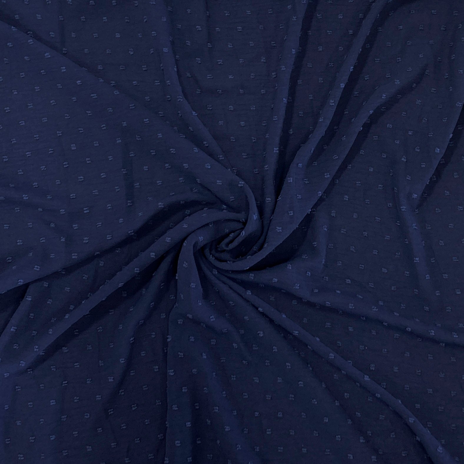 Navy Swiss Dot Fabric Fabric, Raspberry Creek Fabrics, watermarked, restored