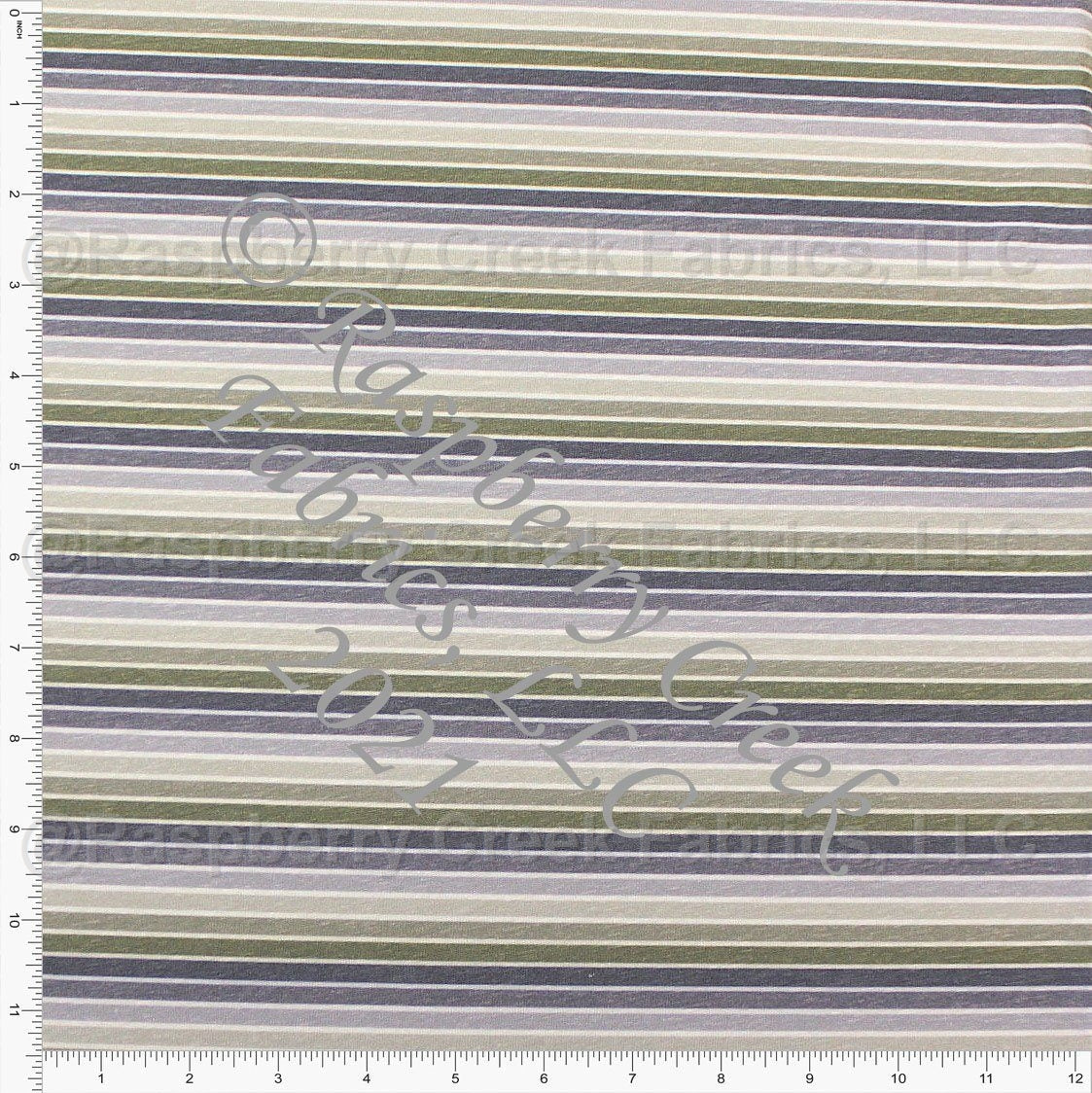 Olive and Navy Heathered Ombre Multi Stripe Tri-Blend Jersey Knit Fabric, CLUB Fabrics