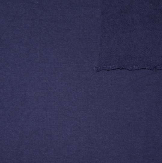 Solid New Navy Blue 4 Way Stretch French Terry Knit Fabric With Spandex Fabric, Raspberry Creek Fabrics, watermarked, restored