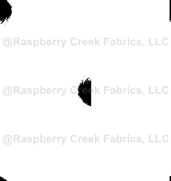 Raspberry Moon Half Black on White Vertical Half Moon, Floral Monochrome - Raspberry Creek ...