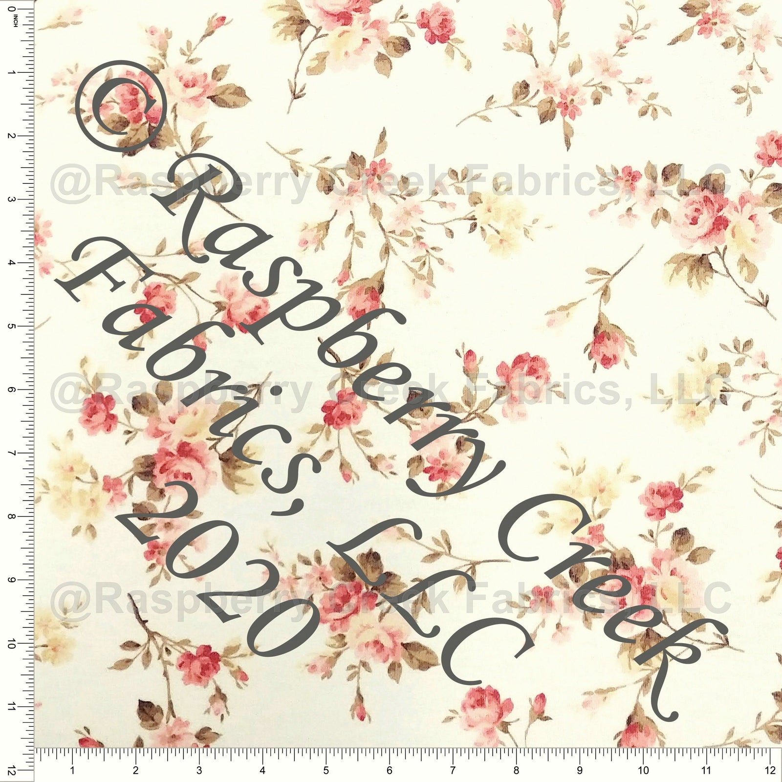 Cream Burgundy and Mauve Floral Heathered FLEECE Sweatshirt Knit Fabric, CLUB Fabrics Fabric, Raspberry Creek Fabrics, watermarked