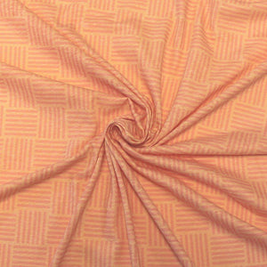 Orange and Yellow Heathered Basket Weave Tri-Blend Jersey Knit Fabric, By Emily Ferguson for CLUB Fabrics Fabric, Raspberry Creek Fabrics