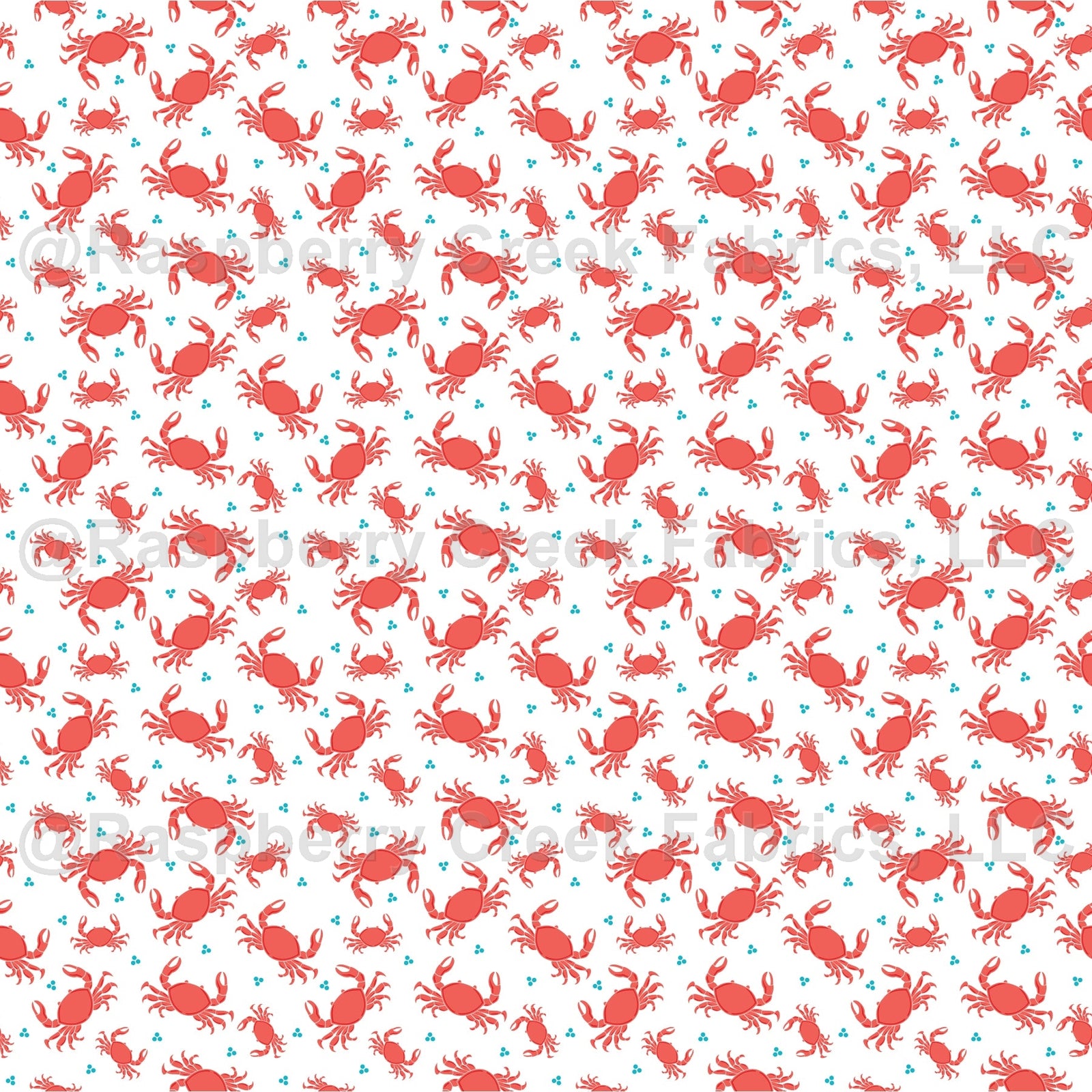 Getting Crabby Coral with Turquoise dots small scale